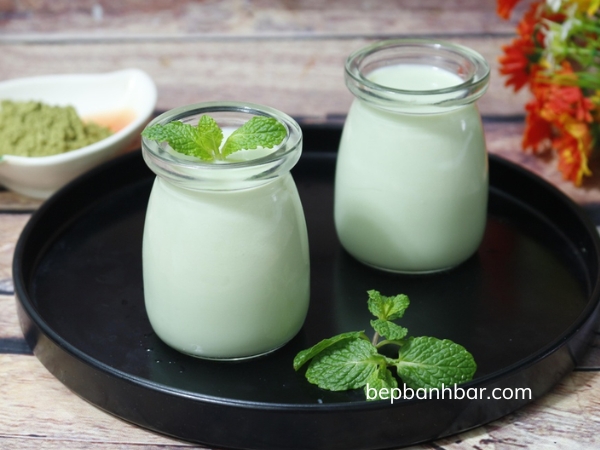 Cach lam sua chua matcha tai nha