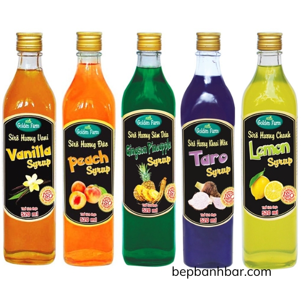 Siro Golden Farm chai nho 100ml nhieu vi