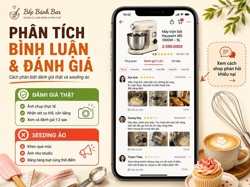 Cách phân tích phần bình luận và đánh giá sản phẩm